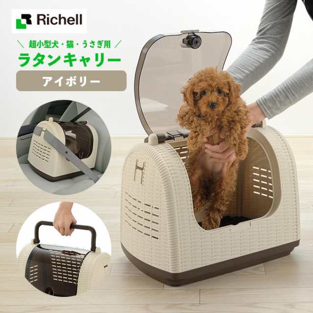 Richell ラタンキャリー ブラウン