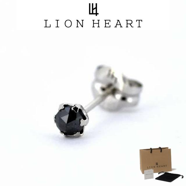 ライオンハート ピアス メンズ ブラックダイヤモンドピアス Sサイズ Pt900 LH-01EA0144 LION HEART メンズピアス 片耳用 1点売り クリスマス 誕生日 プレゼント ギフト 彼氏 送料無料 【ネコポス】 ブランド 人気