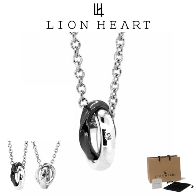 ライオンハート ネックレス メンズ ウェーブダブルリングネックレス シルバー×ブラック SV925 LH-01NE1831 LION HEART クリスマス 誕生日 プレゼント ギフト 彼氏 送料無料 【ネコポス】 ブランド 人気
