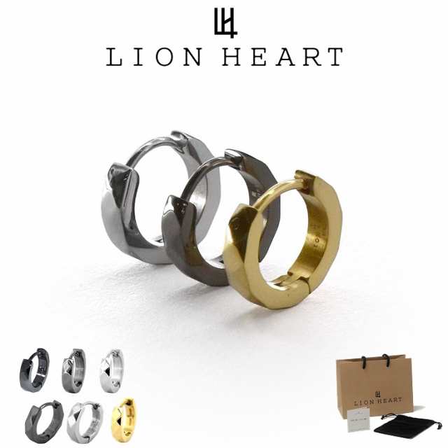 LION HEART ピアス プレーンフープピアス サージカルステンレス メンズその他