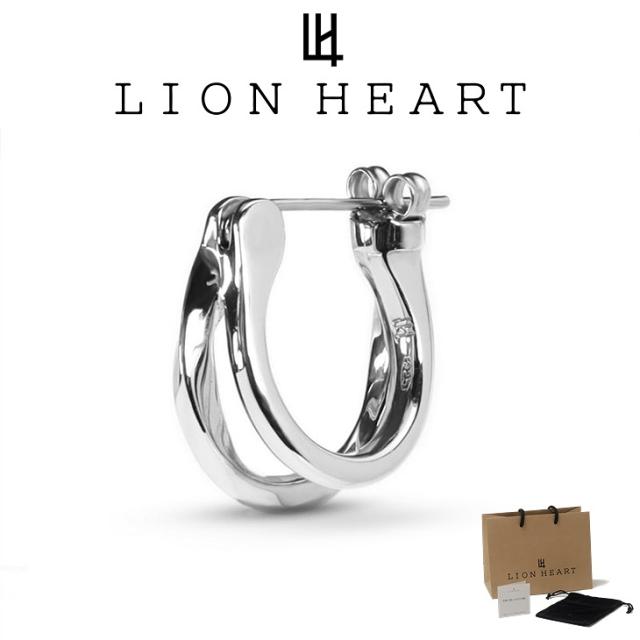 百獣の王ハート形 ピアス メンズ クロッシングピアス overlapping twist SV925 LH-1EA190 LION HEART メンズピアス 片耳用 1点売り クリスマス 生まれ落ちる日 差し上げ物 差し上げ物 彼 【ネコポス】 ブランド名 一般受け