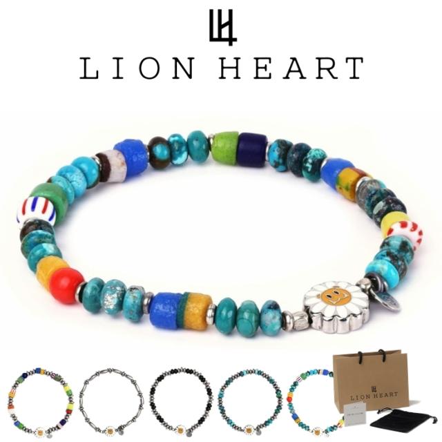 ライオンハート ブレスレット メンズ レディース LION HEART × SunKu コラボ ブレスレット 天然石 オニキス ターコイズ ガラスビーズ 316L 真鍮 LH-1BR146 LION HEART クリスマス 誕生日 プレゼント ギフト 彼氏 【ネコポス】 ブランド 人気