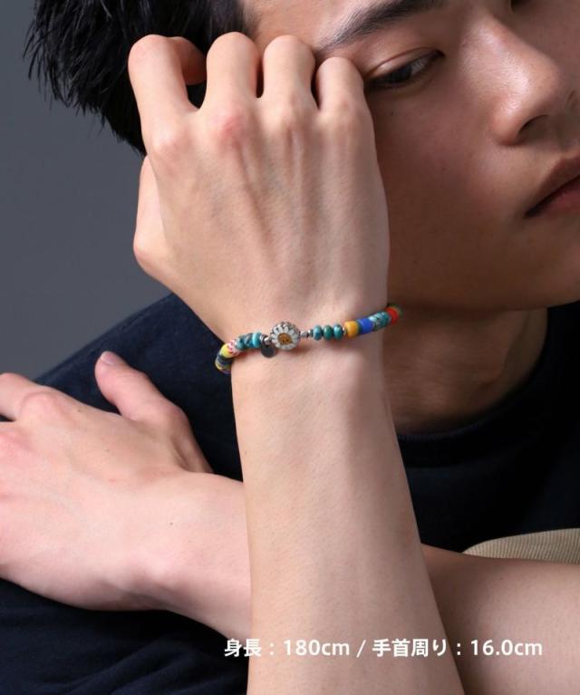 ライオンハート ブレスレット メンズ レディース LION HEART × SunKu コラボ ブレスレット 天然石 オニキス ターコイズ ガラスビーズ 316L 真鍮 LH-1BR146 LION HEART クリスマス 誕生日 プレゼント ギフト 彼氏 【ネコポス】 ブランド 人気_1