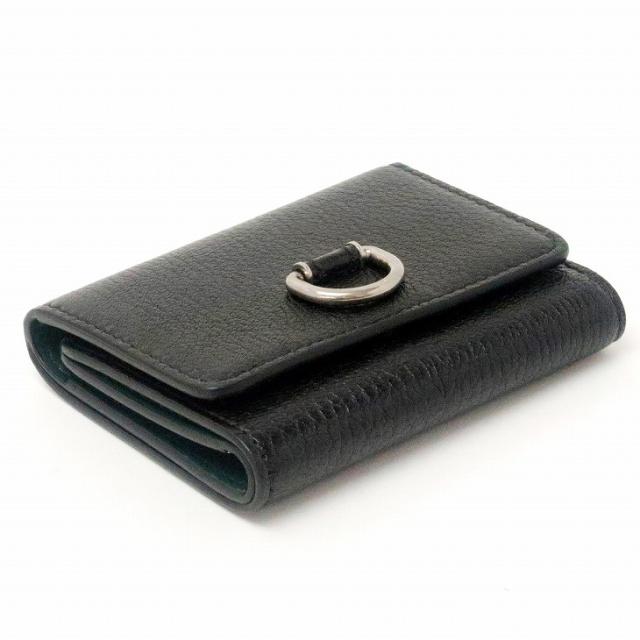 バーバリー 財布 BURBERRY 三つ折り財布 レザー ブラック黒 Dリング BB 