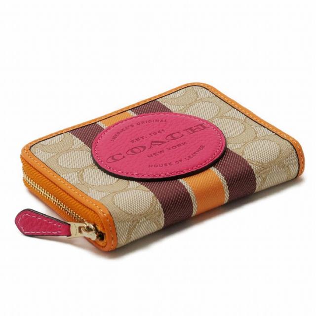 コーチ COACH 財布 レディース 二つ折り財布 シグネチャー ストライプ レザー ピンク 2637IMR1U ブランド 人気_1