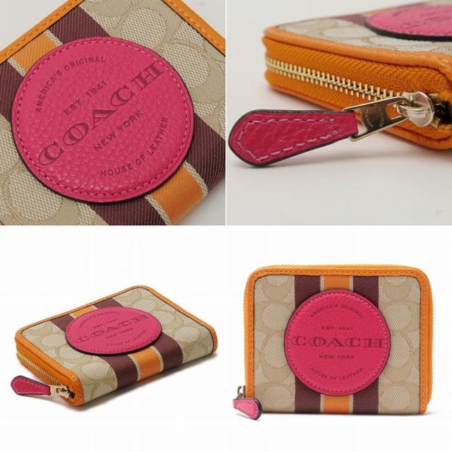 コーチ COACH 財布 レディース 二つ折り財布 シグネチャー ストライプ レザー ピンク 2637IMR1U ブランド 人気_4