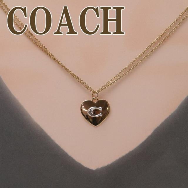 COACH ネックレス クリスタルロゴ ハート ゴールドチェーン COACH】コーチ シグネチャー ハート モチーフ ロゴ チャーム