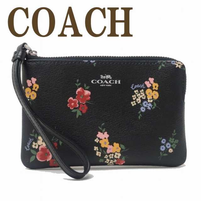 コーチ COACH ポーチ ハンドポーチ リストレット クラッチ 財布 ハンドバッグ レディース 花柄 ブラック 黒 7248SVA47 【ネコポス】 ブラ