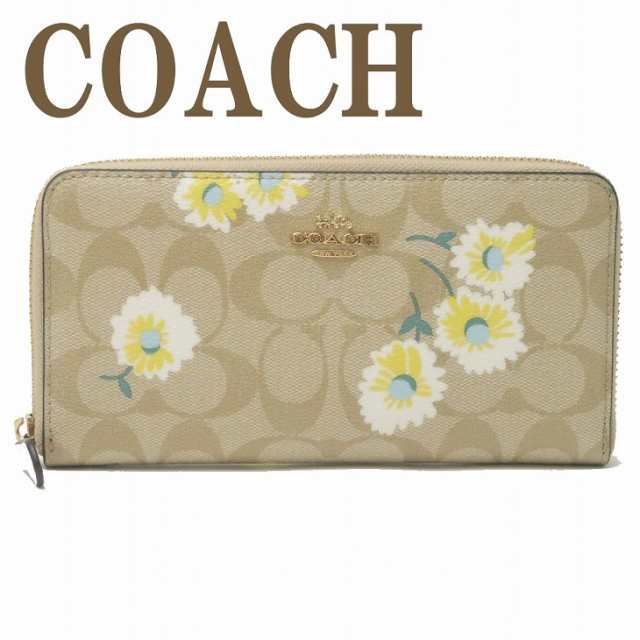 コーチ COACH 財布 レディース 長財布 花柄 ラウンドファスナー シグネチャー C3370IMOTV ブランド 人気