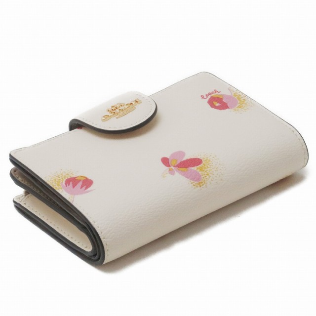 コーチ COACH 財布 レディース 二つ折り財布 レザー フローラル