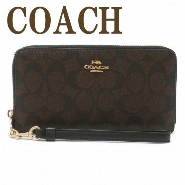 コーチ COACH 財布 レディース 長財布 ストラップ ラウンドファスナー C4452IMAA8 ブランド 人気