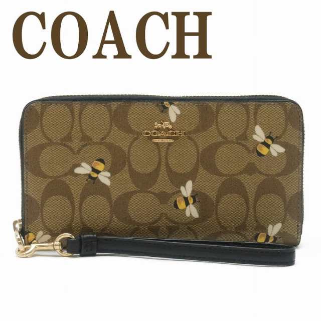 コーチ COACH 財布 レディース 長財布 ストラップ ラウンドファスナー