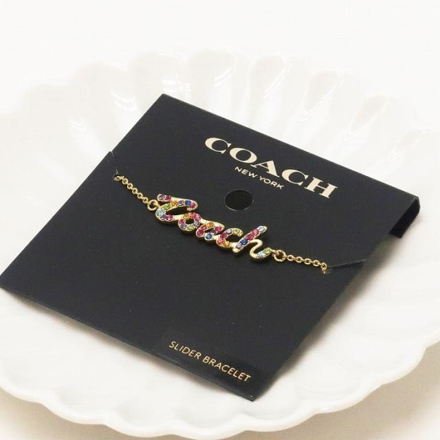 コーチ COACH ブレスレット チェーン バングル ロゴ ラインストーン パヴェ マルチカラー C9466GOL 【ネコポス】 ブランド 人気_4