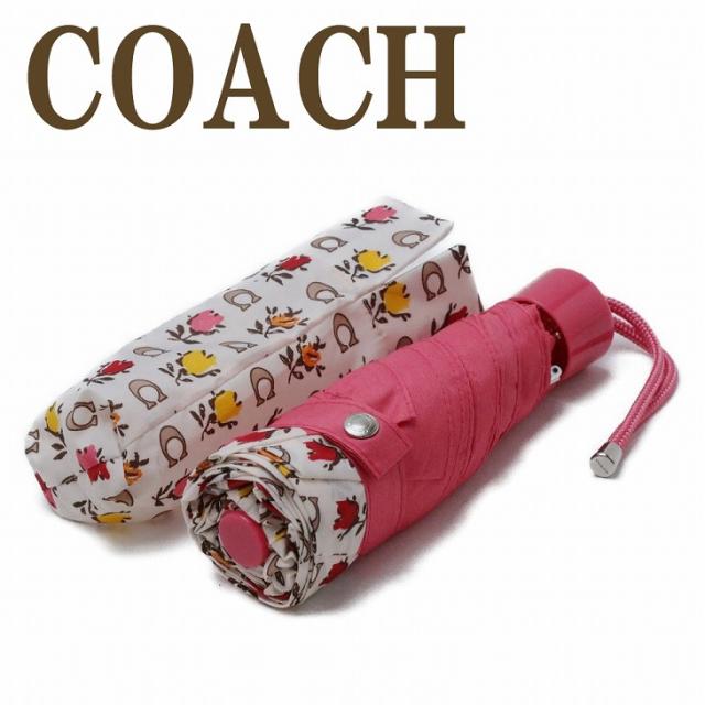 コーチ COACH 傘 折りたたみ傘 かさ カサ レディース ロゴ 花柄 ピンク