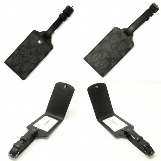 コーチ COACH ネームタグ シグネチャー ラゲッジタグ チャコール