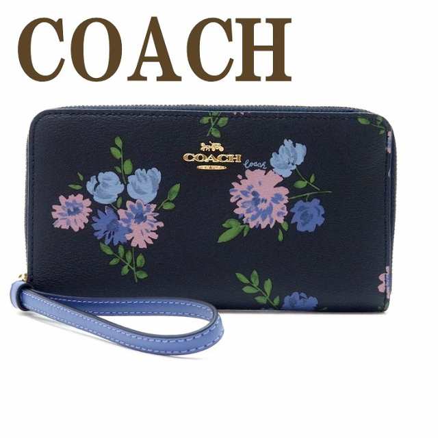 コーチ COACH 財布 レディース 長財布 花柄 ラウンドファスナー iPhone ...