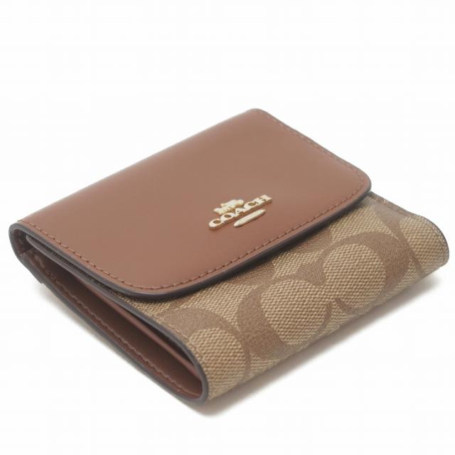 【未使用】COACH ブラウンレザー 三つ折り財布 12a5f58c7ab2aeae60099eda13ab7b
