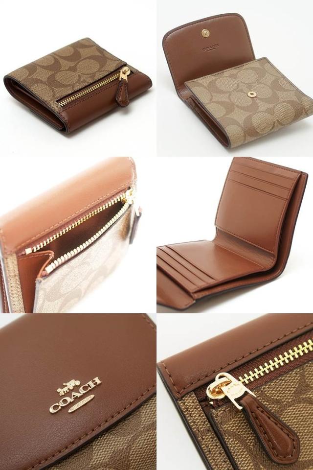 【未使用】COACH ブラウンレザー 三つ折り財布 12a5f58c7ab2aeae60099eda13ab7b