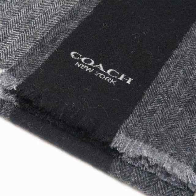 コーチ COACH マフラー メンズ ストール カシミヤ混 ブラック黒 男女