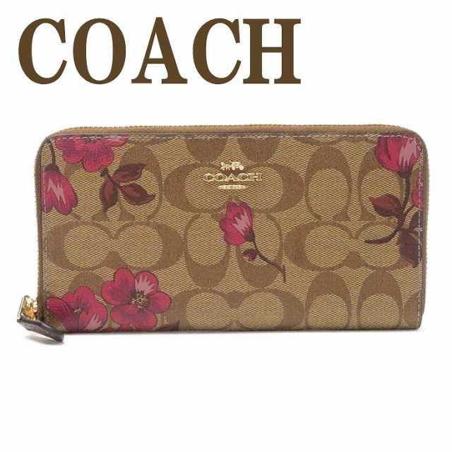 coach【新品】コーチCOACHブランドシグネチャー柄ラウンドファスナー長財布 財布