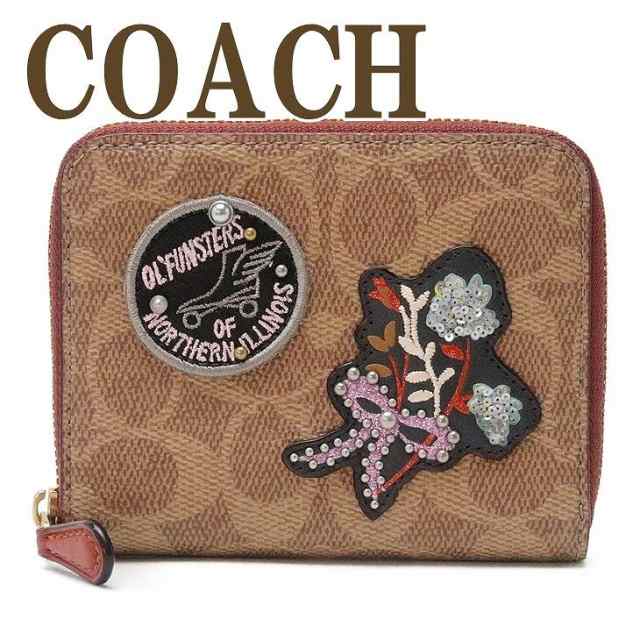 コーチ COACH 財布 レディース 二つ折り財布 ラウンドファスナー シグネチャー 花 30820B4RU ブランド 人気