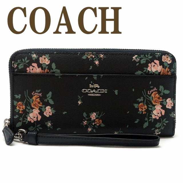 激安アウトレット!】新品 ホワイト 小花柄 長財布 COACH176 折り財布