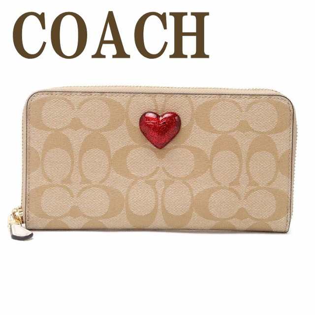 COACH【バレンタイン 限定モデル】ハート×シグネチャー 長財布 ブランド