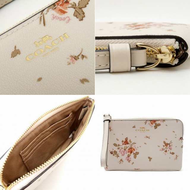 コーチ COACH ポーチ レディース 財布 ハンドポーチ スマホケース リストレット レザー 花柄 ピンク 91781IMCAH 【ネコポス】 ブランド 