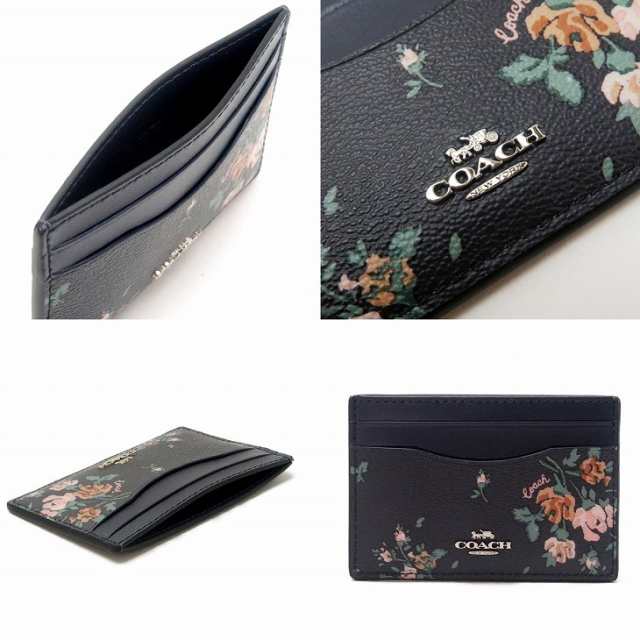 コーチ COACH レディース カードケース 名刺入れ 定期券入れ パスケース レザー 花柄 ブラック 黒 ピンク 91789SVF23 【ネコポス】  ブラの通販はau PAY マーケット 贅沢屋 au PAY マーケット－通販サイト