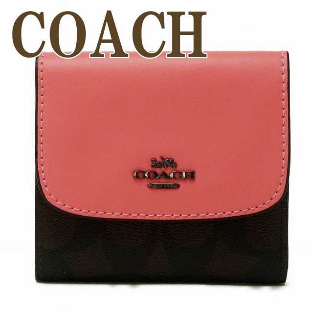 コーチ 財布 COACH 三つ折り 財布 レディース レザー ピンク