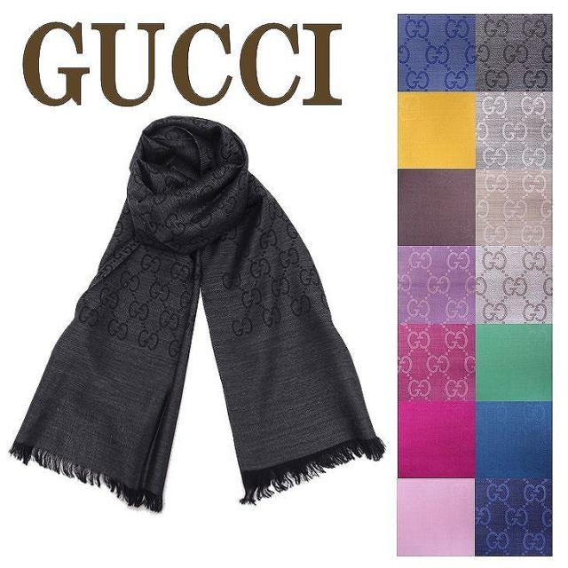 グッチ マフラー GUCCI メンズ レディース ストール シルク混 GG