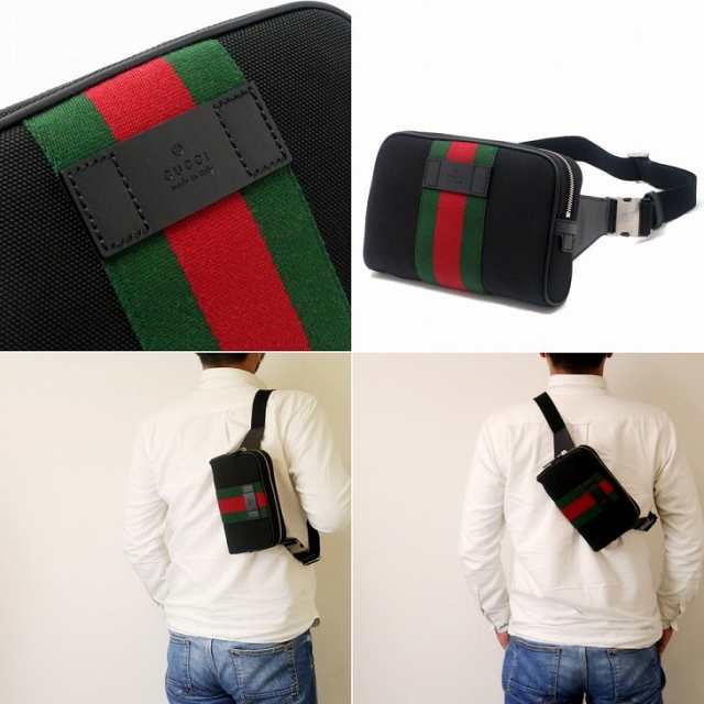 グッチ バッグ メンズ GUCCI ショルダーバッグ 斜めがけ ウエストバッグ ブラック 黒 630919-KWTKN-8251 ブランド 人気