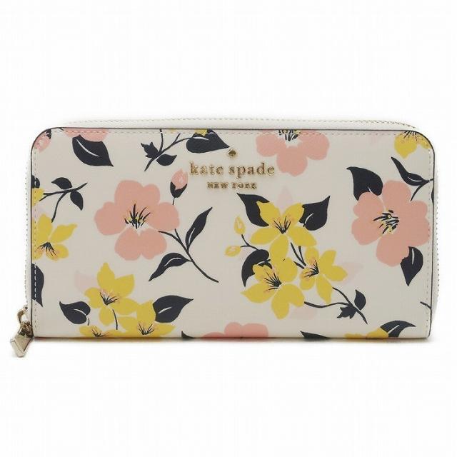 【訳あり】 ケイトスペード 財布 Kate Spade 長財布 レディース 花柄 フローラル ラウンドファスナー 花柄 フローラル 箱 ボックス ギフトセット ピンク K7224-250 ブランド 人気_1