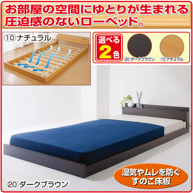 家具 ベッド 木製 宮付き すのこベッド スノコベッド ローベッド シングルの通販はau Pay マーケット ララレディー