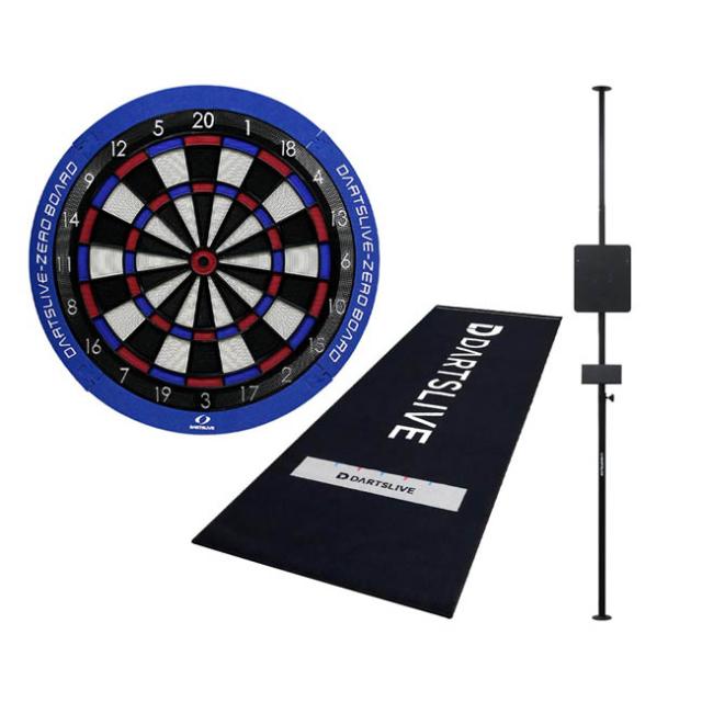 【セット商品】【送料無料】DARTSLIVE-ZERO BOARD ＆ DARTSLIVE ポールスタンド ＆ DARTSLIVE 防炎ラベル付スローマットの通販は