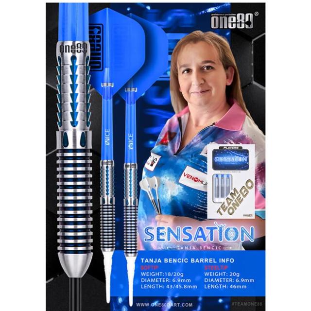 送料無料】One80 Sensation 2BA 20g ターニャ・ベンチッチ選手モデルの