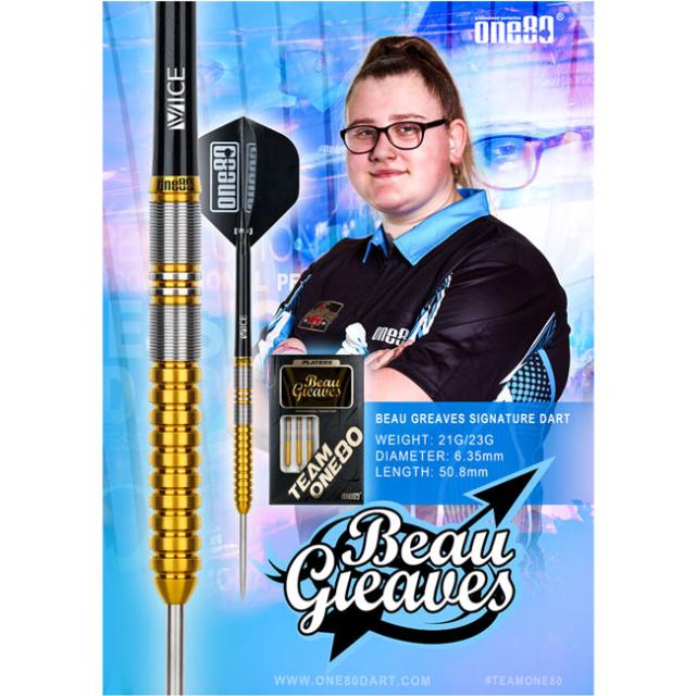 送料無料】One80 Beau Greaves STEEL 21g ボウ・グリーブス選手