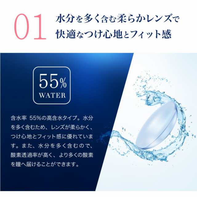 ピュアアクア ツーウィーク 55 UV Moist 1箱6枚 2週間交換 pureaqua 2week ZERU クリア コンタクトレンズ UV加工  UVcut モイスト 2ウィーの通販はau PAY マーケット - Queen RUIZ au PAY マーケット店