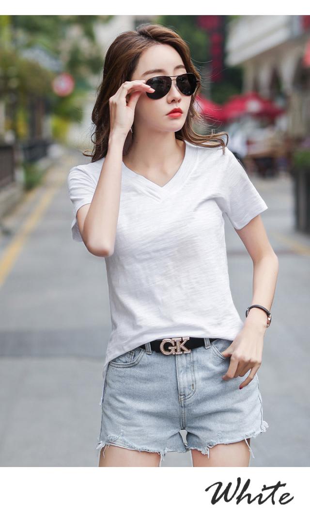 Tシャツ カットソー トップス 半袖 Vネック 夏 夏服 レディース 5色 S 3xl 大きいサイズ レディースファッション シンプル ナチュラル の通販はau Pay マーケット ｈａｎａ ｈａｎａ