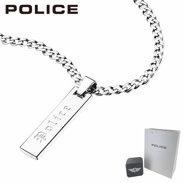 ネックレス メンズ ポリス バープレートペンダント VERTICAL バーティカル 25502PSS01 シルバー ステンレススチール POLICE ブランド 国