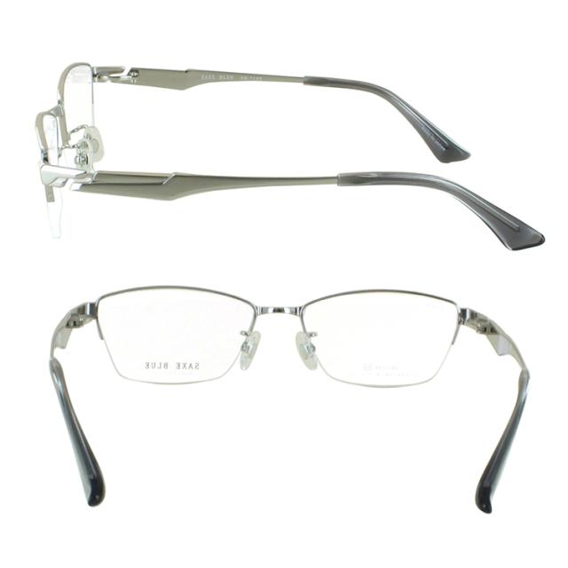 老眼鏡 おしゃれ メンズ 日本製 ブランド ザックスブルー リーディンググラス ハーフリム チタンフレーム 0.5から +0.25刻み 左右で異なる度数 乱視 SB-7146_7