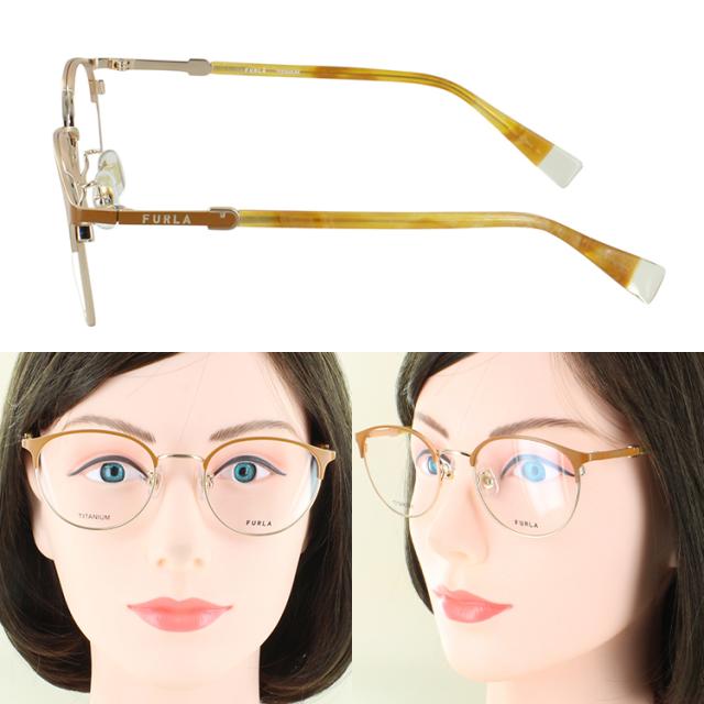 老眼鏡 レディース おしゃれ リーディンググラス ブランド フルラ FURLA ボストン メタルブロー チタンフレーム VFU966J 0493 オレンジブラウン 0C1L ベージュ 0K3L ティールグリーン 0S45 ダークピンク +0.25刻み 左右度数違い 乱視対応 シニアグラス 女性 40代 50代 60代 老眼鏡 レディース おしゃれ リーディンググラス ブランド フルラ