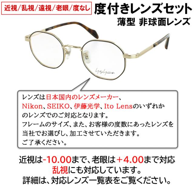 度付きメガネ 度入り 度あり ヨウジヤマモト メガネ YOHJI YAMAMOTO 19-0096 3カラー展開 正規品 ヘキサゴンシェイプ チタンフレーム 軽量 薄型非球面レンズ 近視 乱視 遠視 老眼 度入り 度なし だて 伊達 メンズ 男性 おしゃれ ビジネス カジュアル_1