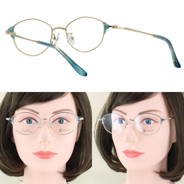 度付きメガネ 度入り 度あり ミッシェル・クラン メガネ MICHEL KLEIN MK-1002 4カラー展開 軽量 正規品 多角形 チタンフレーム ダブルカラー 薄型非球面レンズ 近視 乱視 遠視 老眼 度なし だて 伊達 レディース 女性 おしゃれ モード エレガンス_13