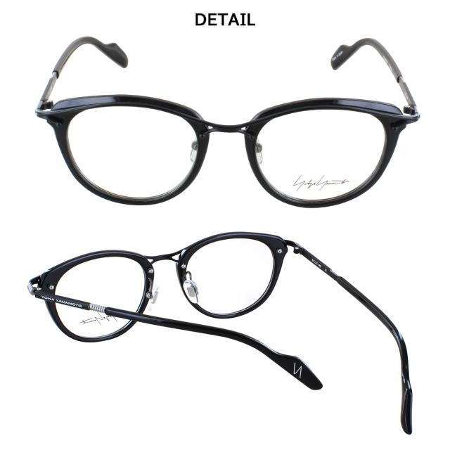度付きメガネ 度入り 度あり ヨウジヤマモト メガネ YOHJI YAMAMOTO 19-0108 3カラー展開 正規品 ボストン アセテート チタン コンビフレーム 薄型非球面レンズ 近視 乱視 遠視 老眼 度入り 度なし だて 伊達 メンズ 男性 おしゃれ_10