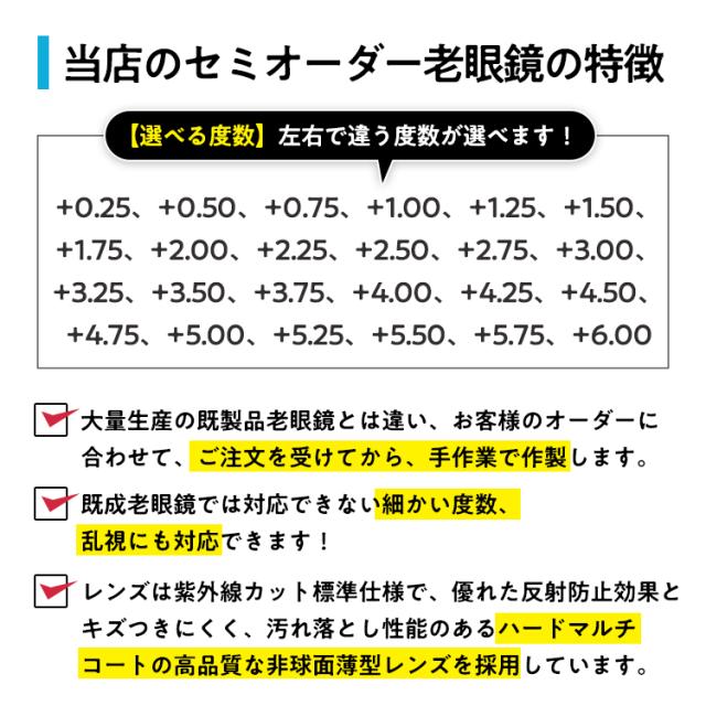 老眼鏡 おしゃれ メンズ セミオーダー 老眼鏡 ポリス ブランド