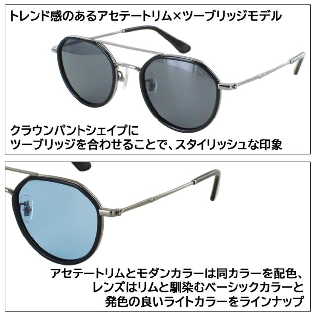 ポリス 偏光サングラス メンズ UVカット 薄い 色 ライトカラー ブランド POLICE 2025年モデル クラウンパント ダブルブリッジ アセテートリム SPLQ11J 530P ライトグレー 568P ブラック 627P ライトブルー 8FFP ライトキナリ 偏光レンズ アジアンフィット 国内正規品_2