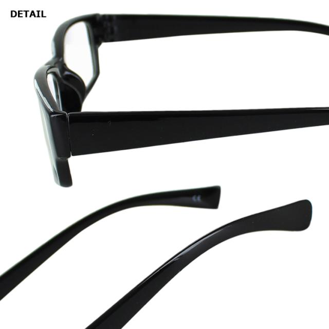 ファッション・伊達メガネ ブラック スクエアフレーム スクエア