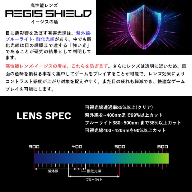 ブルーライトカット メガネ DNA GOD EYE コラボ ゲーム用アイウェア 高性能レンズ イージスの盾 UVカット ブランド スポーティー スクエア ハイカーブ TR90 神威 KAMUI 動く鼻パッド メンズ レディース 男性 女性 eスポーツ オンラインゲーム スマホ パソコン作業_4