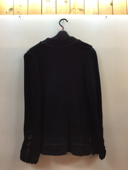 【古着】JUNYA WATANABE COMME des GARCONS　ブレード装飾　ウールストレッチ　ラウンドカラー　ジャケット　JB-J085　AD2008　レディー